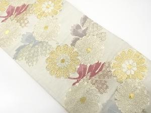 アンティーク　菊に古典柄織り出し袋帯（着用可）